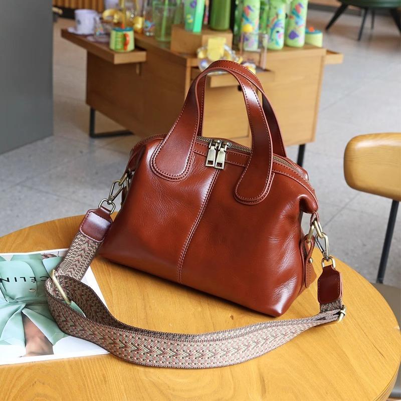 Large capacity leather handbag spring and summer new fashion women's shoulder bag high-end first-layer cowhide tote bag