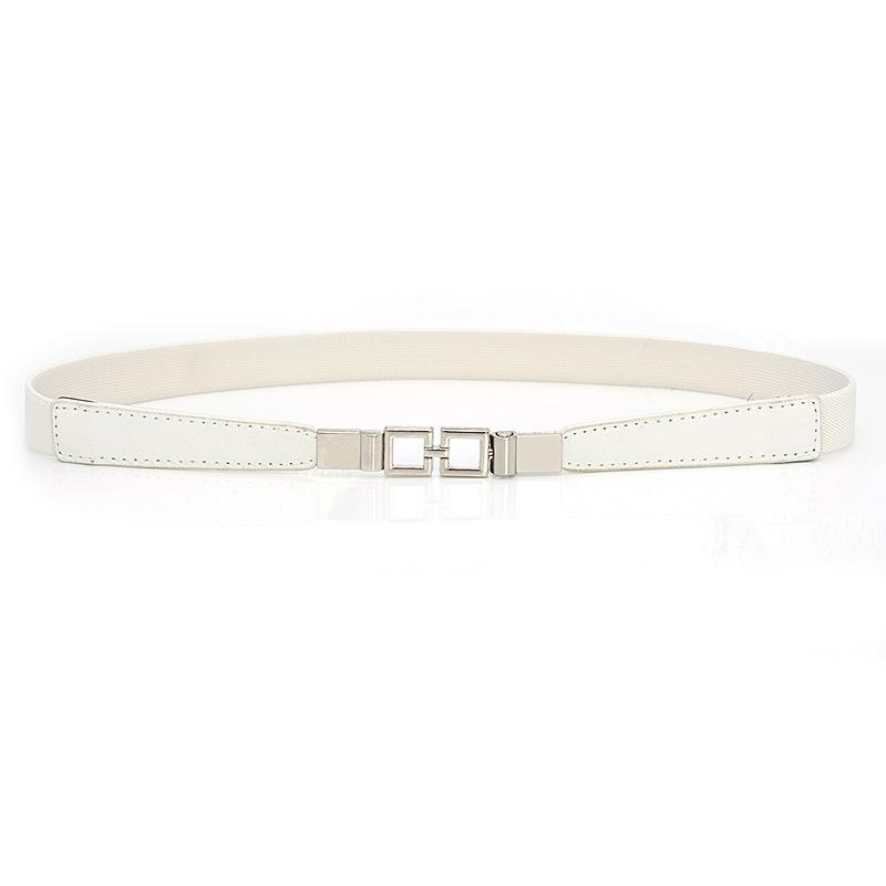 

Женский поясной ремень, узкий эластичный пояс для платья, тонкий пояс с пряжкой для платья белый