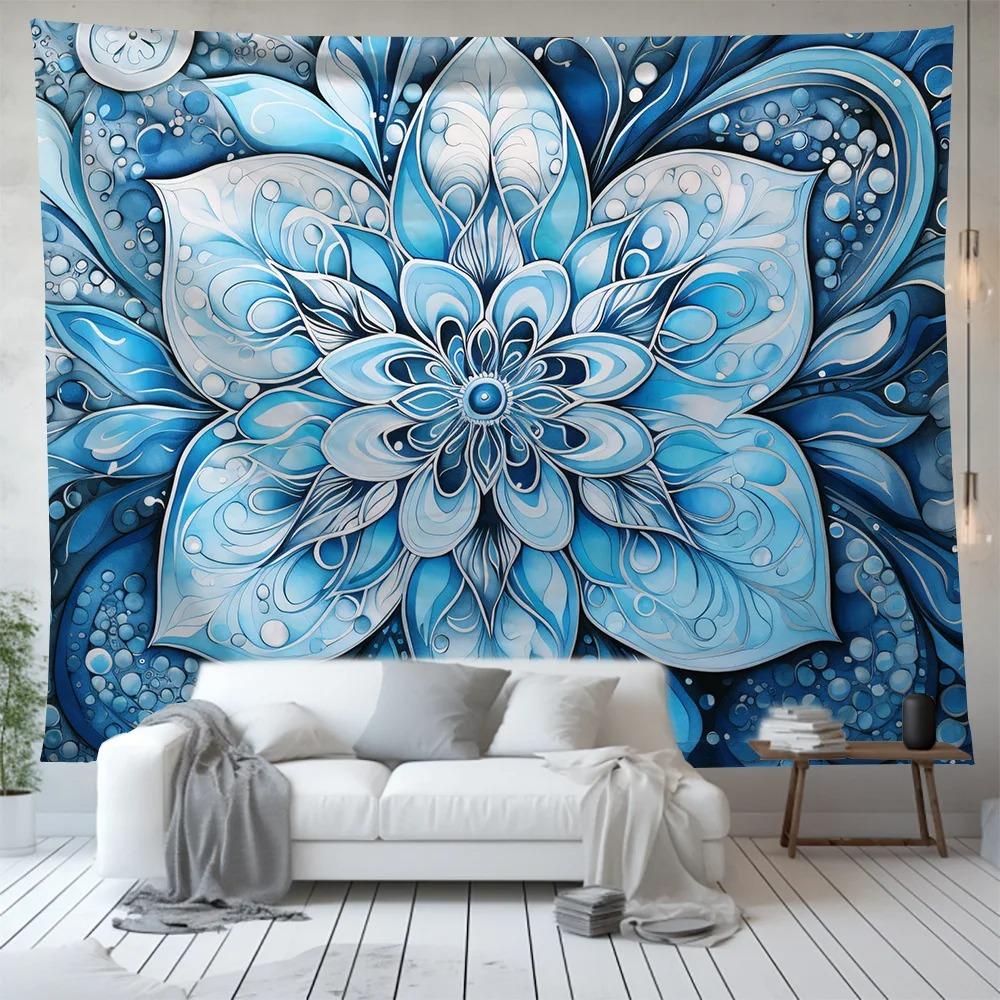 Blue Magic Circle Pattern Decoration Bedroom Living Room Tapestry Home Wall Decoration Tapestry