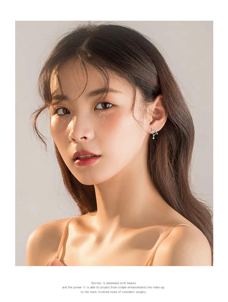 Beixi S925 Sterling Silver Star Stud Earrings: Delicate, Stylish & Cool for Women