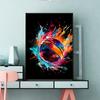 Pop Neon Videospiel Charakter Poster Gamepad Kopfhörer Fußball Basketball Leinwand Druck Wand Kunst Dekor Gaming Zimmer Dekoration