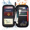 Black Fireproof Passport and ID Storage Bag Waterproof Travel Business Card and Bank Card Anti-demagnetization Clutch Bag