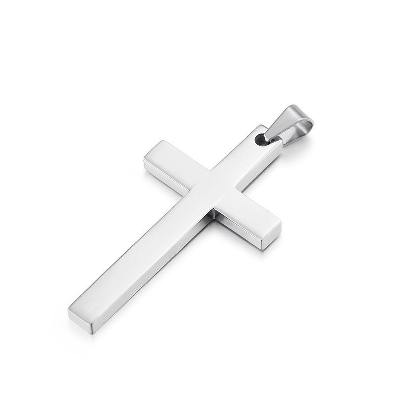 Titanium Steel Simple Cross Necklace Pendant, Stainless Steel Jewelry