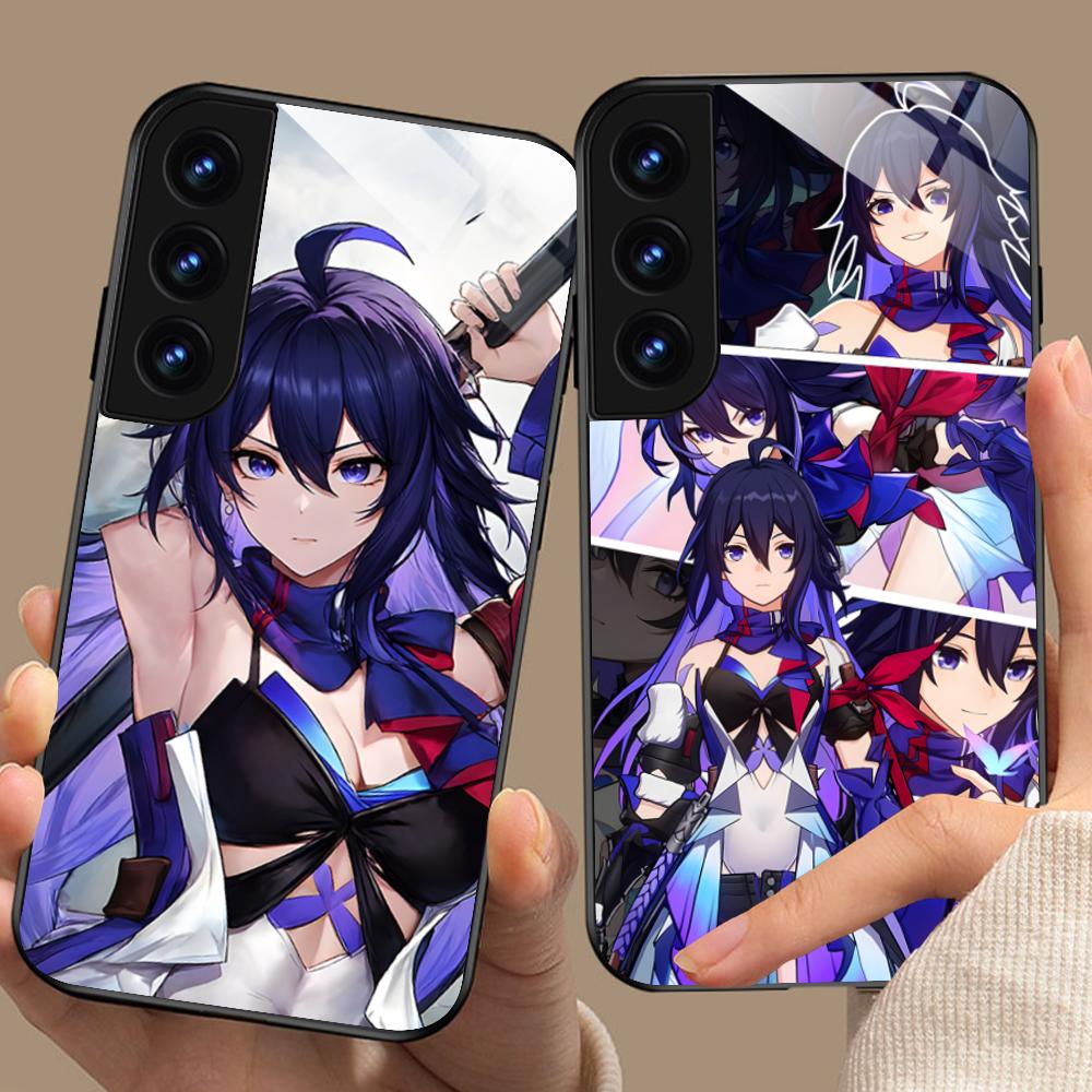 HSR Seele Glas Handyhülle für Samsung Galaxy S26 S25 S24 S23 S22 S21 S20 Note20 Plus FE Ultra Bunte Abdeckung