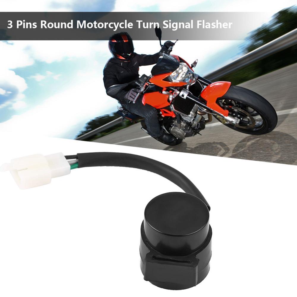 Round Shape Turn Signal Flasher Relay 3 Pins Motorcycle Signal Flasher For Motorcycles
