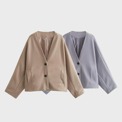 2023 Winter Women's V-neck Long Sleeve Woolen Fashion Coat