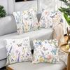 Set da 4 Federe per Cuscini con Motivo Lavanda, Rosa e Farfalla per Camera da Letto, Divano, Copricuscino Decorativo con Cerniera, Morbida Federa per Cuscino