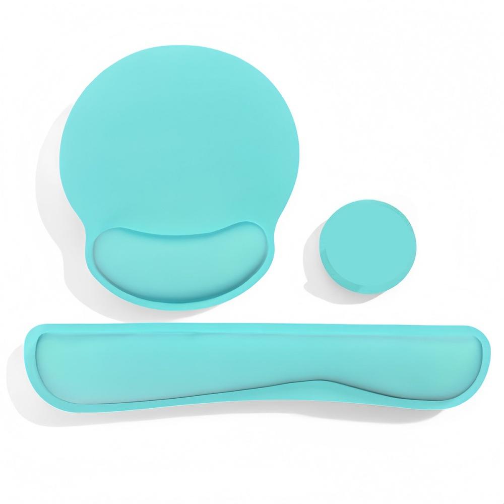 

Набор из 3 предметов: подставка для запястья клавиатуры и коврик для мыши. Эргономичная подставка для запястья мыши из пены с эффектом памяти с нескользящим основанием для дома и офиса небесно-голубой