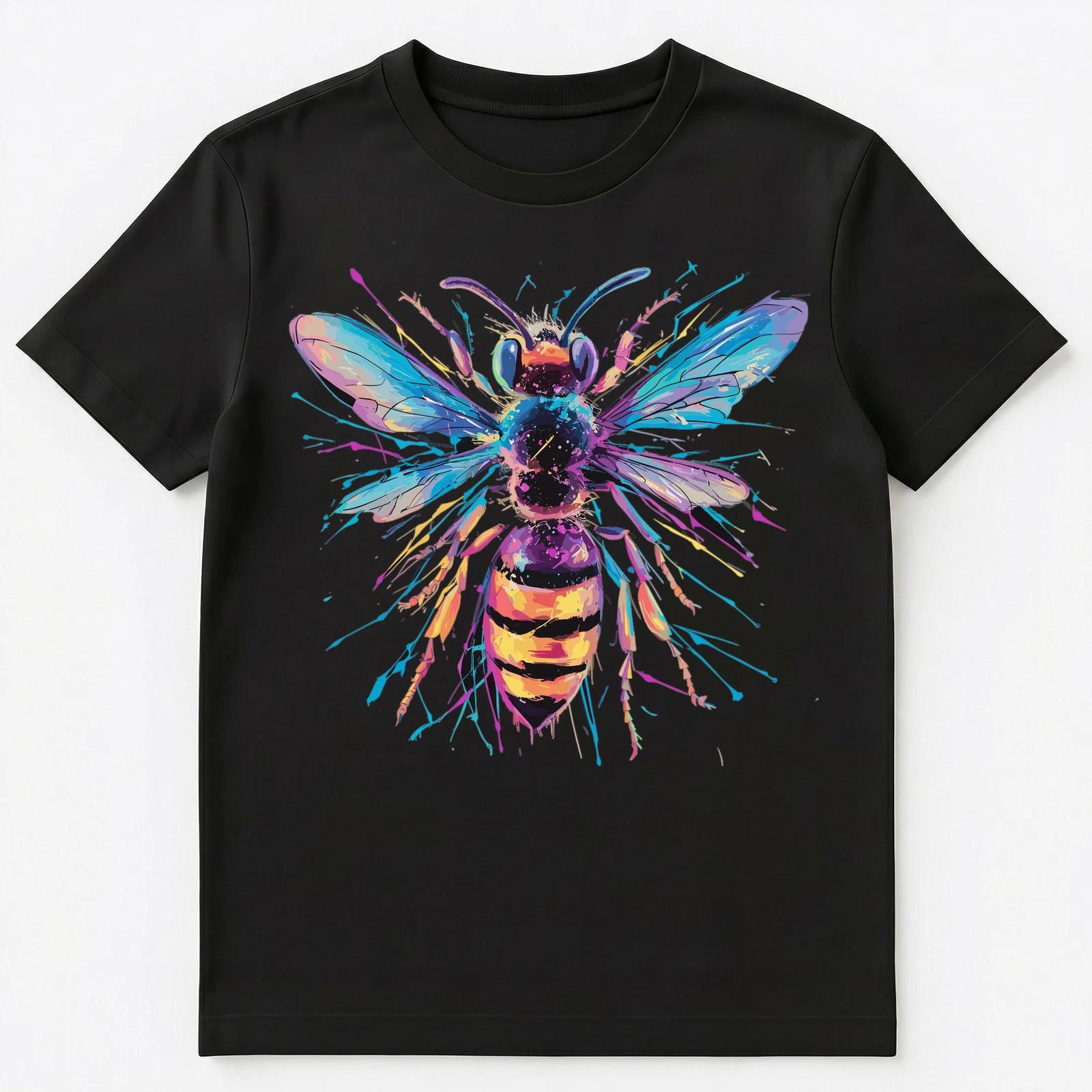 Colorful Paint Splash Wasp Art Graphic Unisex T-Shirt S