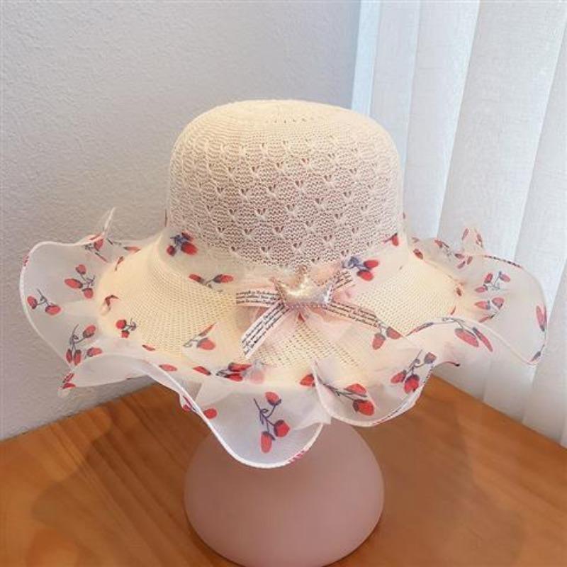 Children's Hat Women's Summer Sun Protection and Sunshade Hat Princess Beach Hat Summer Travel Thin Design Cute Girl