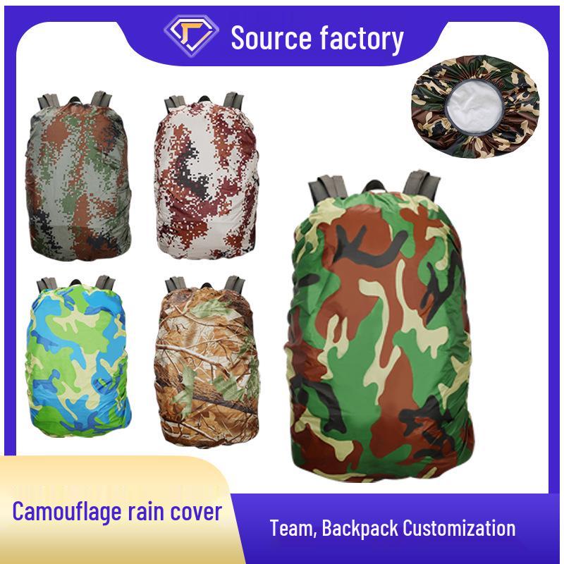Camouflage 80L Wasserdichter Digitaler Rucksack mit Regenhülle – Ideal für Wandern, Trekking, Radfahren und Schule.