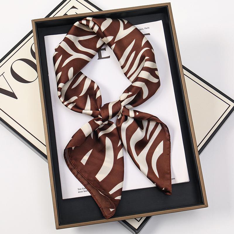 2024 Luxury Square Silk Scarf for Women Hijab Hair Bands Neckerchief Female Satin Shawl Ribbon Headband Fashion Wraps Bandana