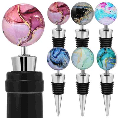 6 Pcs Stopper Bottle Seal Tool Crystal Epoxy Beverage Corks Alloy Stoppers Plug