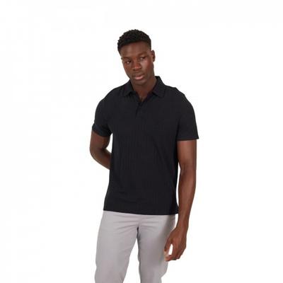 Mens Textured Short-Sleeved Polo Shirt