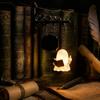 Library Style Ornament Ghost Reading Bookshelf Light, Vintage Metal Book Nook Lamp, Spooky Bookend Lamp Ornament, Warm LED Shelf Light for Lovers