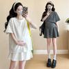 Summer Rhinestone Maternity T-Shirt & Skirt Set
