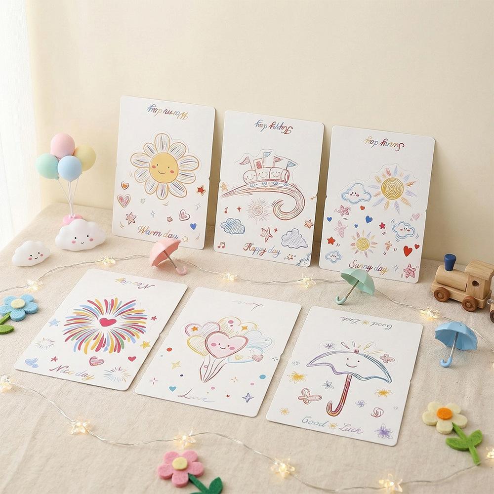 6 Pieces Valentine's Day Bouquet Greeting Cards Ins Flower Folding Greeting Cards Mother's Small Cards