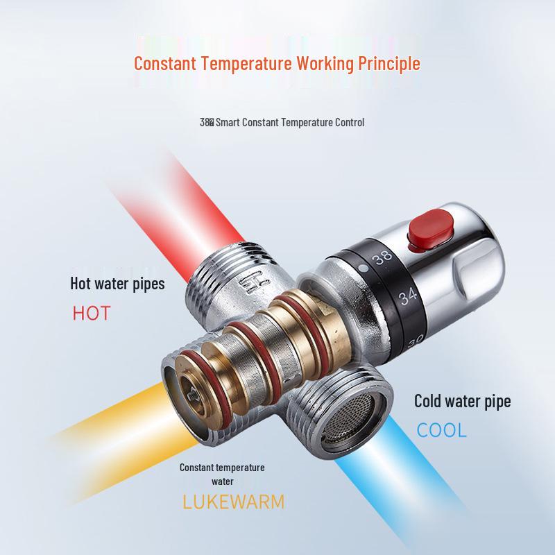 All-Copper Solar Water Heater Thermostatic Mixing Valve for Shower