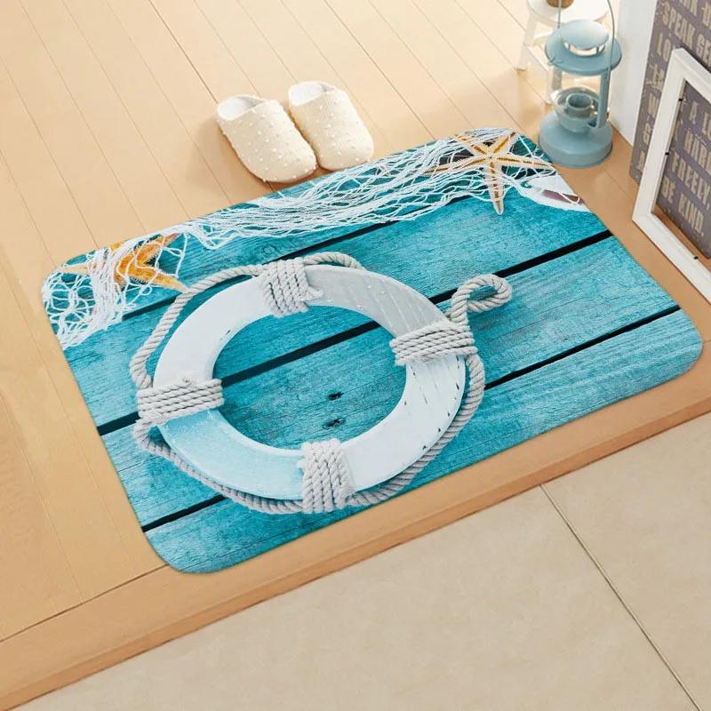 Ocean Life Design Floor Mat - Vibrant Sea Creatures for Bathrooms, Living Rooms, Entrances, Perfect Coastal Addition