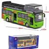 Simulation Bus Alloy Car Model Light Music Pull Back Double Section Bus Children's Sound and Light Toy Car