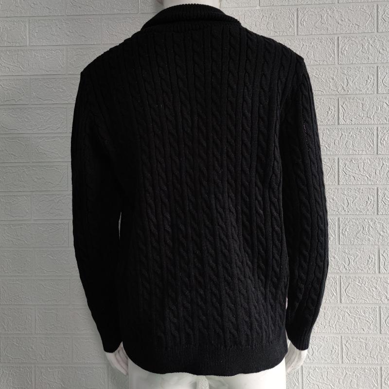 2025 Winter Solid Color Collared Long Sleeve Sweater Jacket