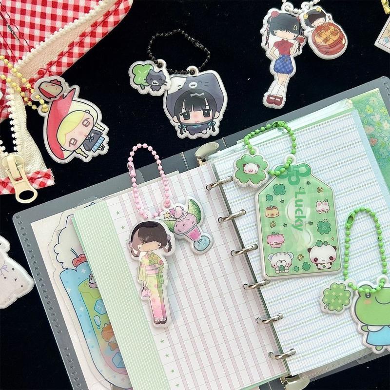 Cute Mini Puff Foam Keychain Cartoon Girl Phone Keyring Pendant Key Hanging Decoration Bag Charms For Couple Gifts