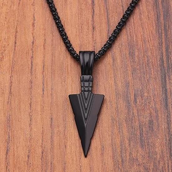 Houpací přívěsek z nerezové oceli Black Arrow s vysokým leskem pro muže a chlapce, střední