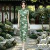 Green Daily Sleeveless National Style New Chinese Style Suzhou Long Cheongsam Improved Young 1011 New Women's High Sense