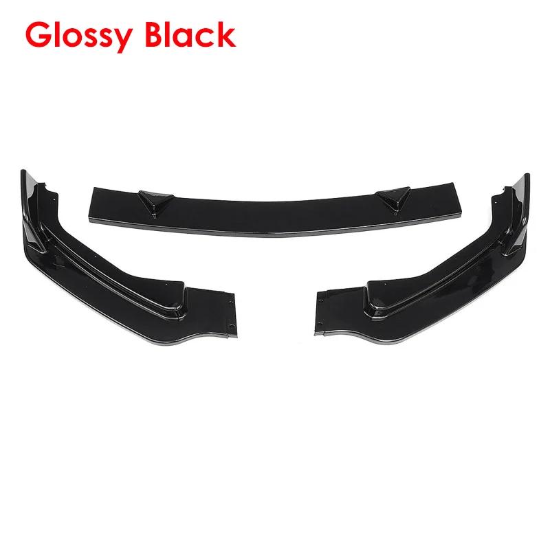 3pcs/set Car Front Bumper Lip Spoiler Splitters for Infiniti Q50 2014-2021 Glossy Black 14-17