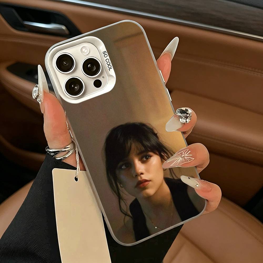 Famous actress--Actress J-Jenna-O- Ortega Phone Case For iPhone 17,16,15,14,13,12,11 Plus,Pro Max,XS,White Silver  phone case