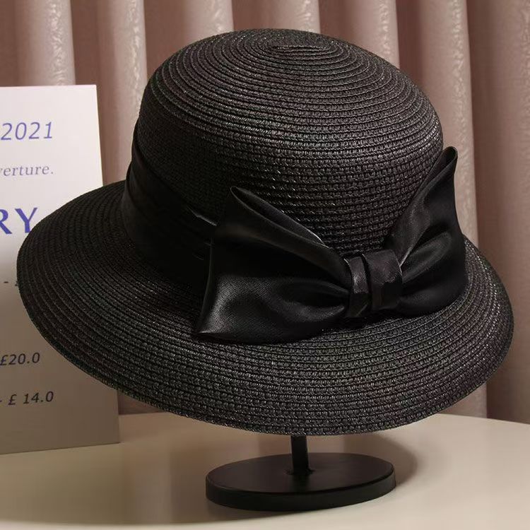 

Летняя новая шляпа рыбака женская приморская пляжная солнцезащитная элегантная соломенная шляпа M（56-58cm）