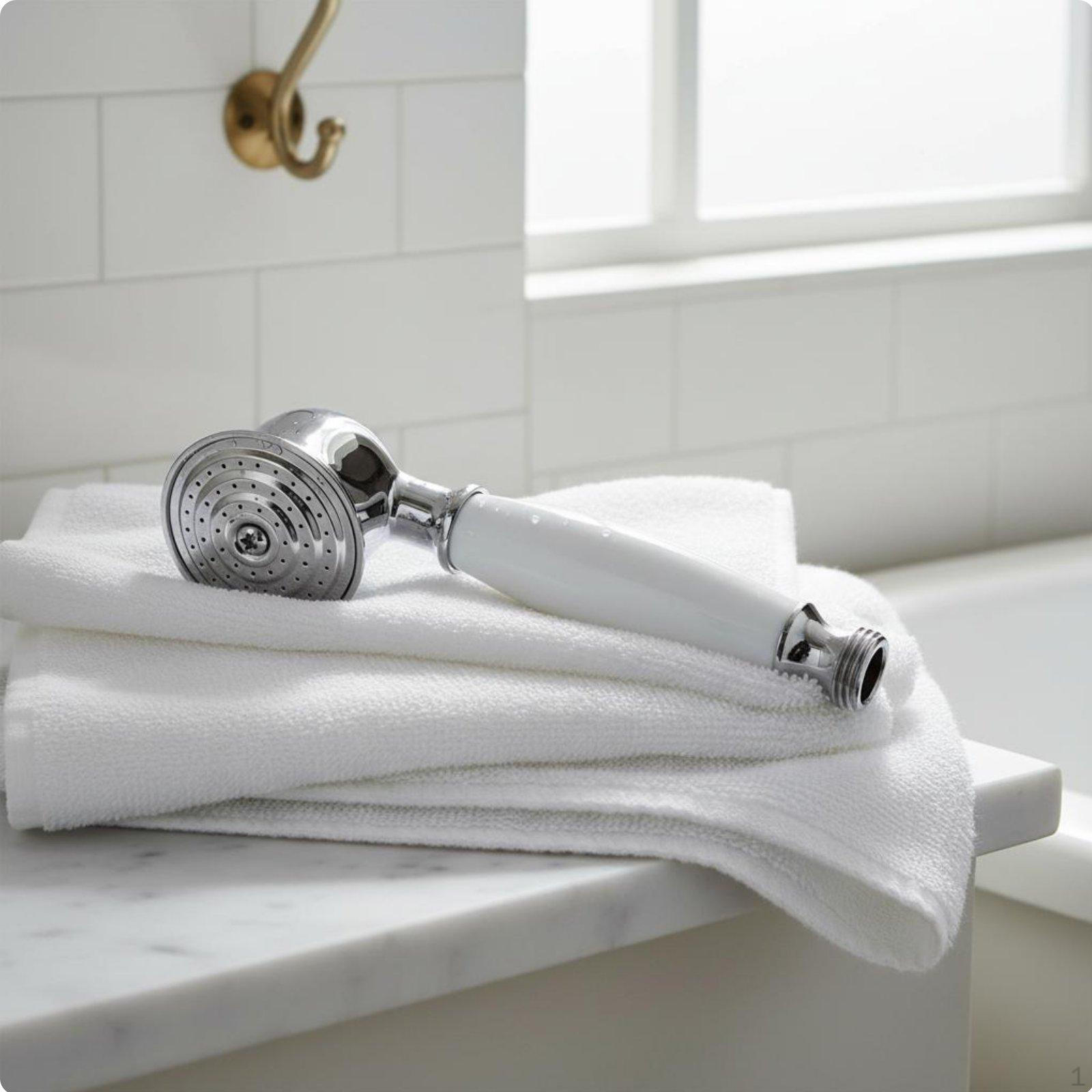 Handheld Shower Nozzle Traditional Design Ergonomic Handle Chrome Wht