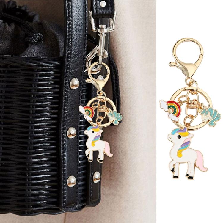 Horse Keychain with Rainbow Finish for Automobile Key Enhancement Bag Decoration and Personalize Styles