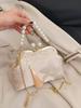 2026 Women's Crossbody Evening Bag with Chain Clasp - Textured Qipao Embroidery & Pearl Design