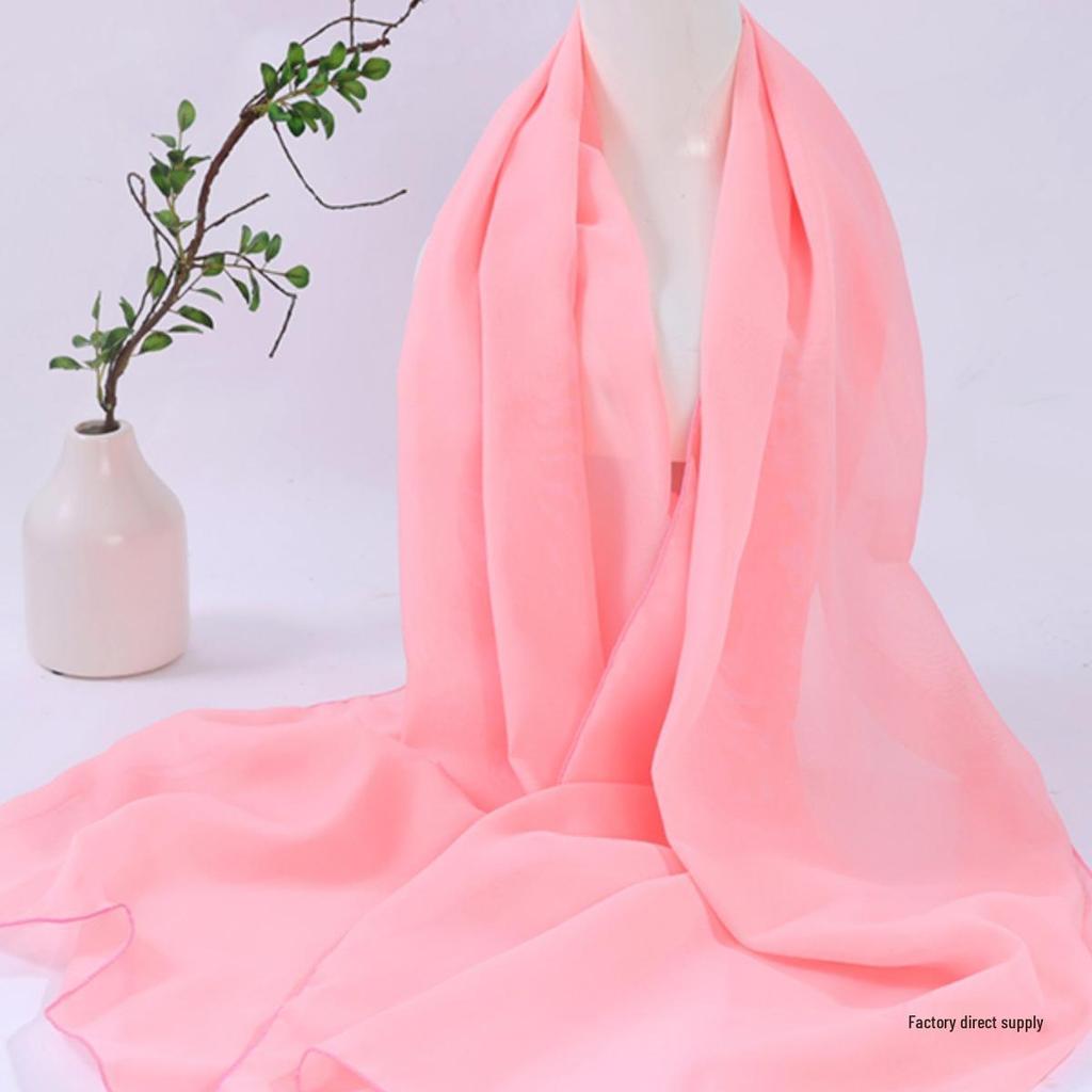 Scarlet Silk Square Dance Shawl - Women's Versatile Spring Scarf