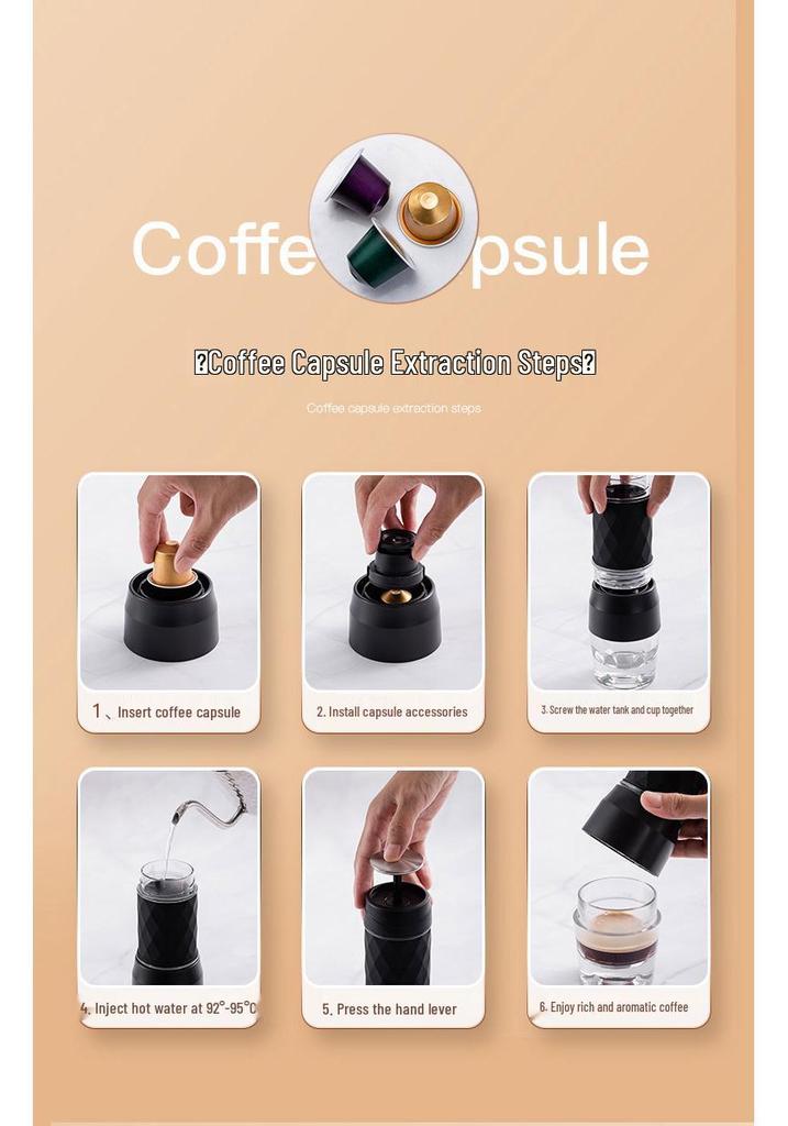 Portable 3-in-1 Hand-Press Coffee & Espresso Maker for Travel
