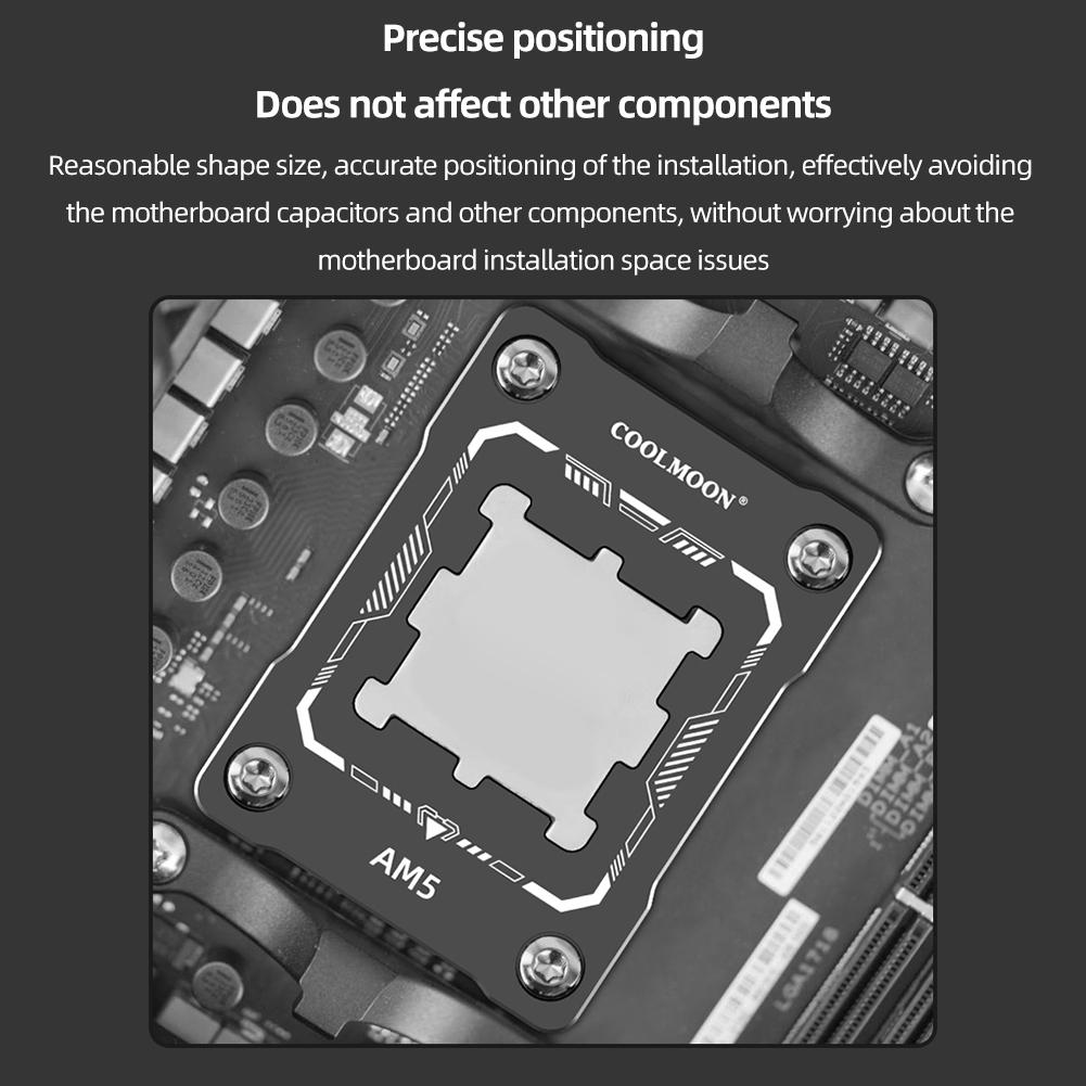 COOLMOON CPU Bending Correction Fixing Buckle CNC Aluminum Alloy AM5 CPU Holder Correction Anti-pressure for AMD AM5 RYZEN 7000