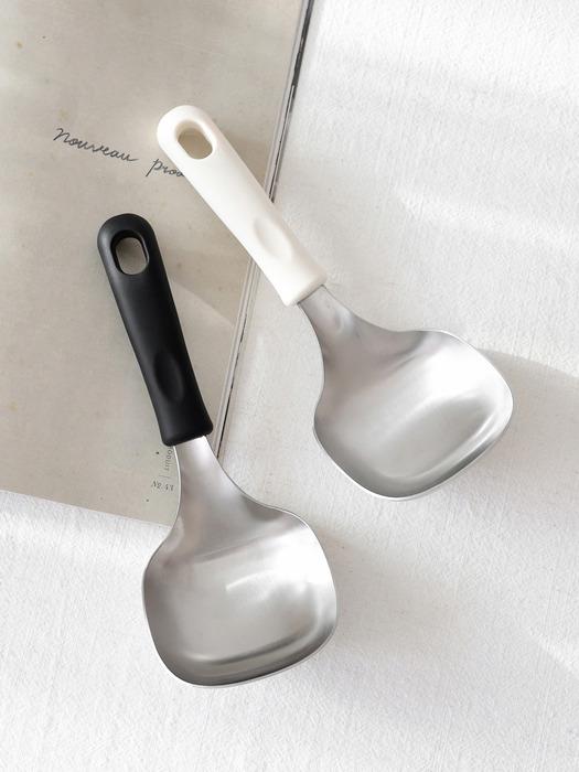 kamomekitchen kamomekitchen silicone handle square mini ladle black