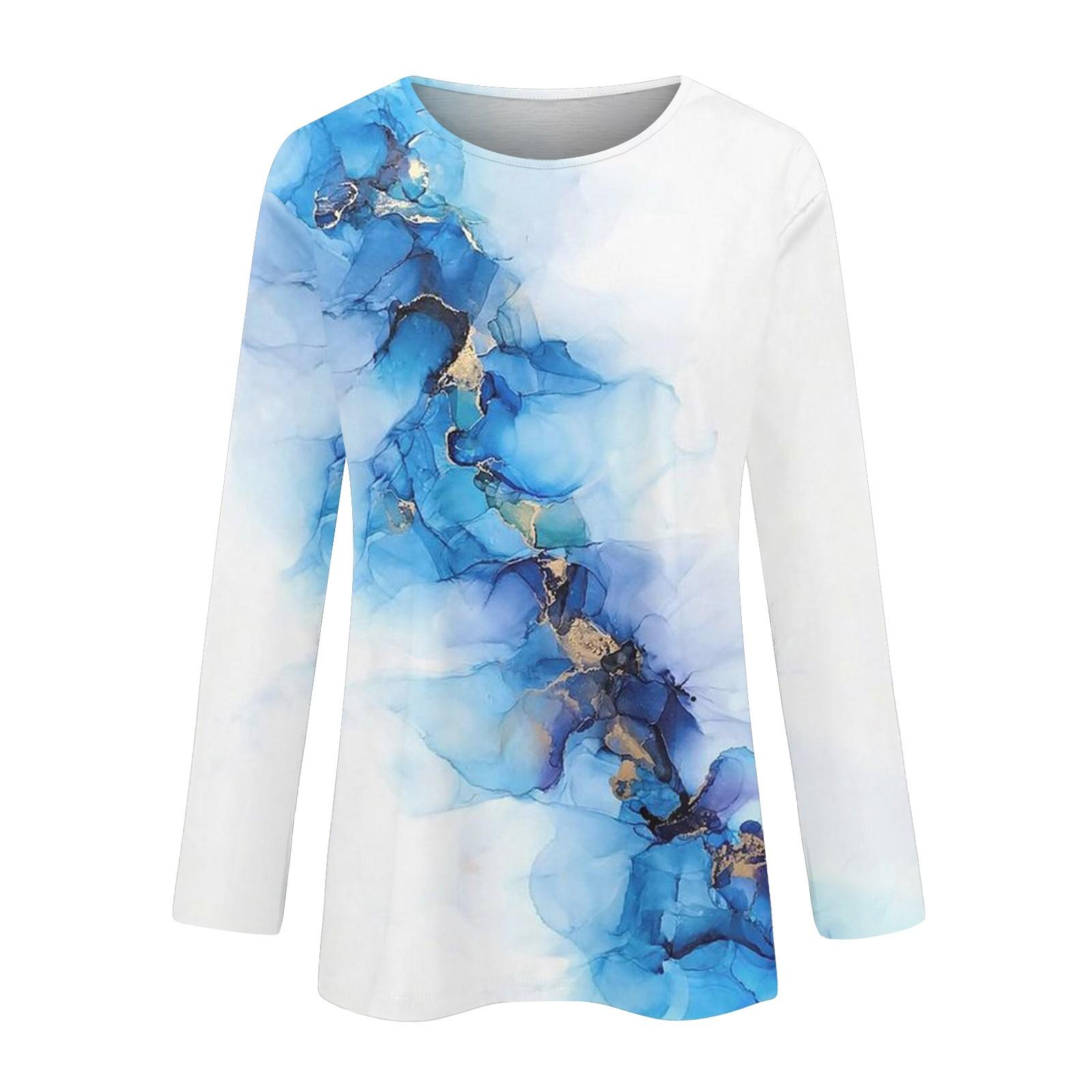 Женская свободная и удобная футболка с длинным рукавом и длинным рукавом с большим топом — фото 5