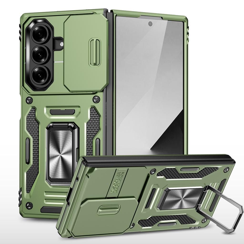 Cross-border application Samsung zfold7 mobile phone case all-inclusive ring bracket Z Fold8 push window two-in-one anti-drop case