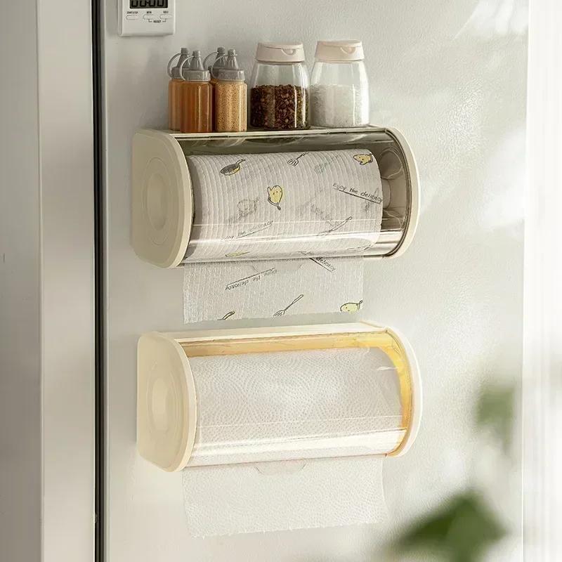 Caja de Almacenamiento de Papel de Cocina para Montar en la Pared Venta al por Mayor Hogar Caja para Rollo de Papel Higiénico con Tapa Caja de Papel de Cocina a Prueba de Polvo