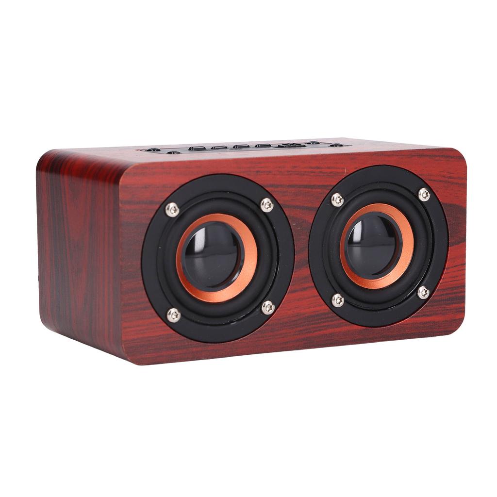 Speaker Portable Red Dual Speakers Voice Call Usb Charging Wooden Speaker Subwoofer