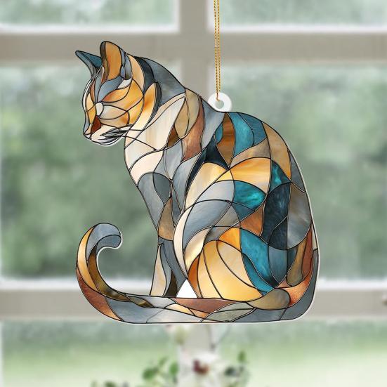 Colorful Animal Pendant Acrylic Suncatcher Window Hanging Ornament 2D Acrylic Printed Festive Decor