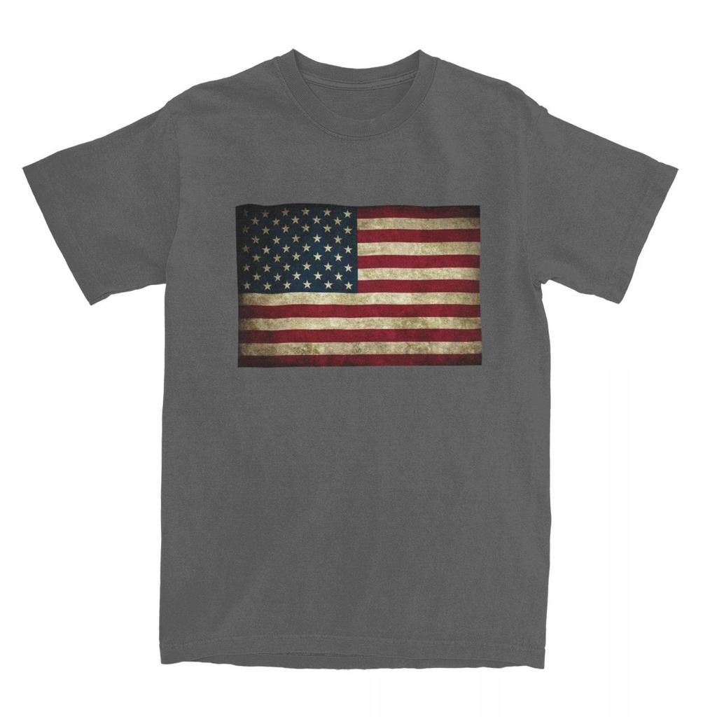 US Flagge Vintage Design Flagge 4. Juli T-Shirt Erwachsene Lustig 100 Baumwolle T-Shirts Sommer O-Ausschnitt Mode T-Shirts Günstige Übergroße Oberteile