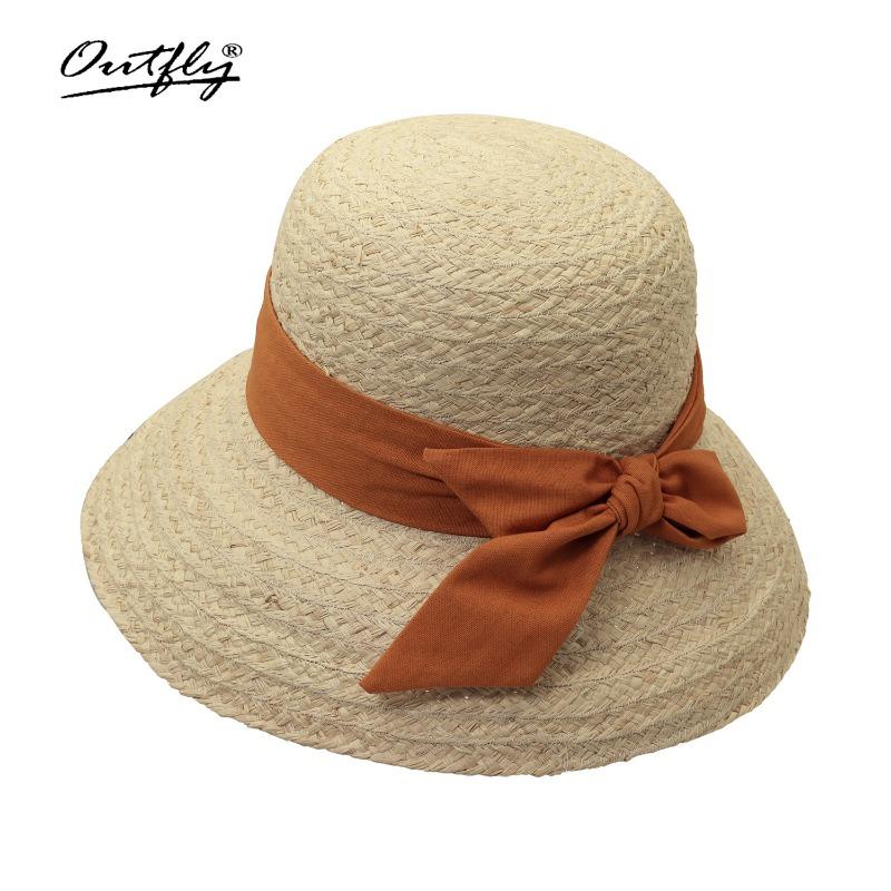 

Ручная работа, пляжный отдых, соломенная шляпа Лафит, женская летняя новинка, маленькая, повседневная, модная, солнцезащитный козырек M（55-58cm） оранжевый