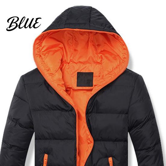 Waterproof Winter Down Men Padded Color Windproof Coat Contrast for Outdoor