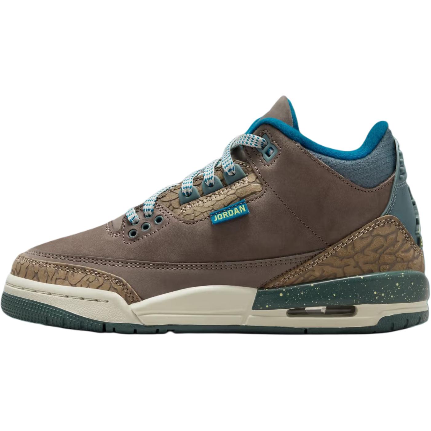 Кроссовки Air Jordan 3 GS Оливково-серые Детские Зеленые IB7066-001 36