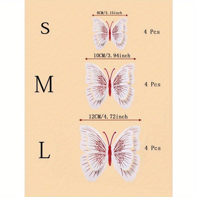 

12pcs 3D Glitter Foldable Butterfly Decorations For Restaurant Living Room Bedroom Stickers Personalised Stickers