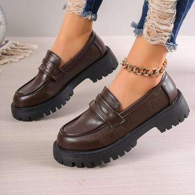 2024 schuhe Frauen PU Leder Loafer Frauen Britischen Stil Plattform Schuhe Büro Damen Licht Casual Designer Schuh Zapatos De Mujer