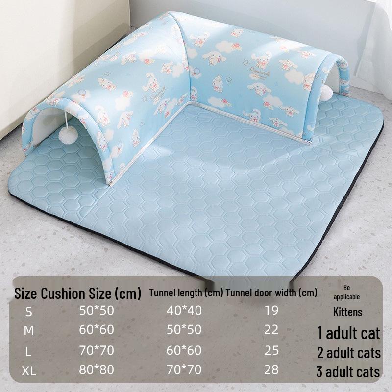 2025 Luxus All-in-One Katzenbett & Tunnel: Warmes, halboffenes Nest zum Spielen und Schlafen